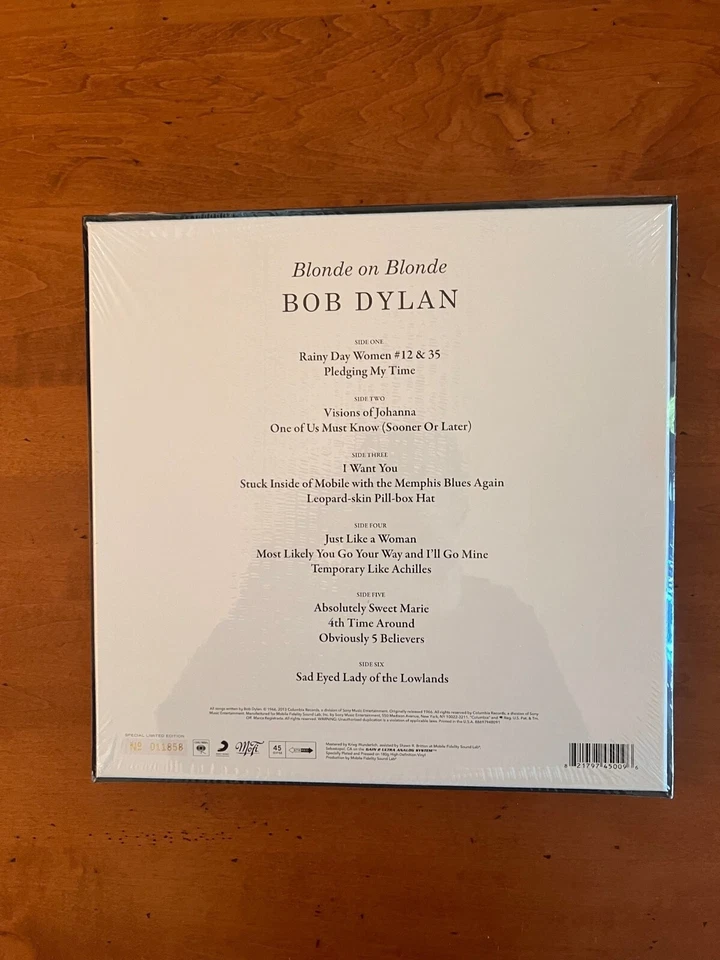 BOB DYLAN - BLONDE ON BLONDE - 3-LP - 45 RPM MOBILE FIDELITY - LE #'D - NEW - Image 4 of 4