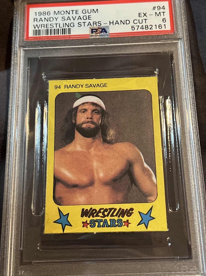 Randy Savage 1986 Monte Gum Rookie Wrestling Stars #94 PSA 6 Low Pop Macho Man - Image 2 of 4