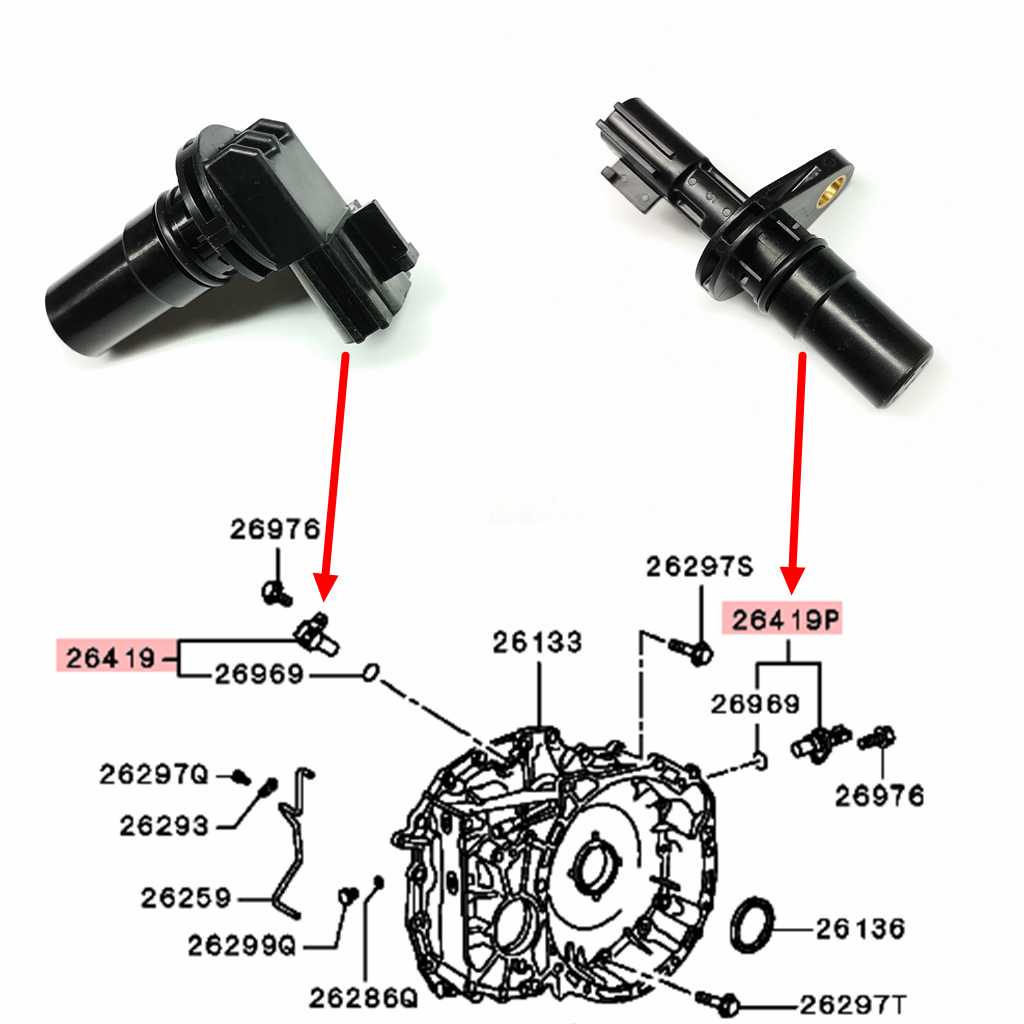 2Pcs Transmission Speed Sensors 8651A335,8651A334 For Mitsubishi