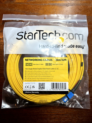 StarTech 10M Single-Mode Duplex 9/125 LSZH Fiber Optic Cable - LC/SC