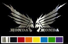 2 Honda Skull Surname Vinyl Decal Set -custom Size Color For Cars Trucks