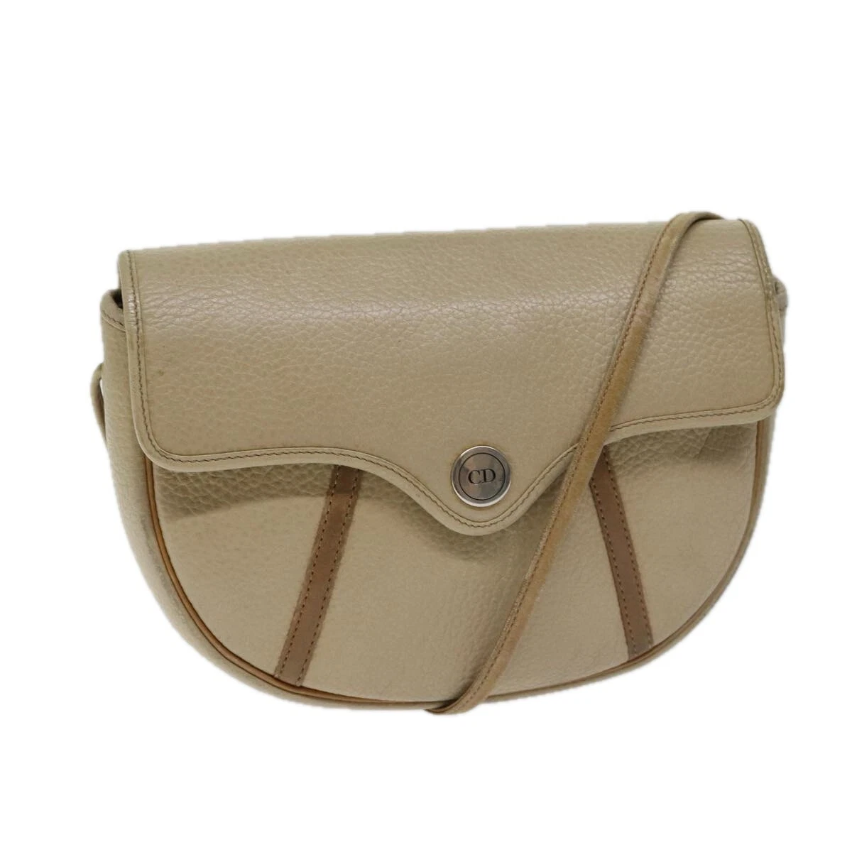 Sac bandoulière Christian Dior cuir beige authentique bs13271