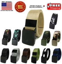 Outdoor Military Grade Tactical Nylon Waistband Canvas Web Belt Plastic Buckle