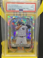 2021 Bowman Chrome Scouts Top 100 Jasson Dominguez Atomic Refractor #/150 PSA 9