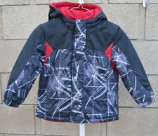 WONDER KIDS Boys/Girls Black White Patterned Hooded Winter Jacket Size 4T