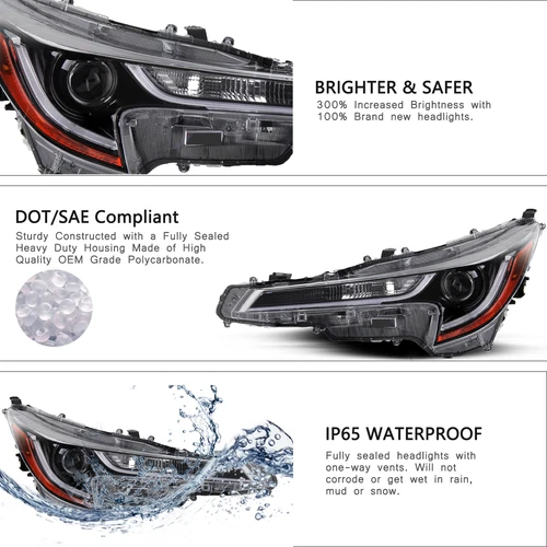 For 2020 2021 2022 Toyota Corolla L | LE LED DRL Projector Headlights Lamps Pair - Picture 8 of 12