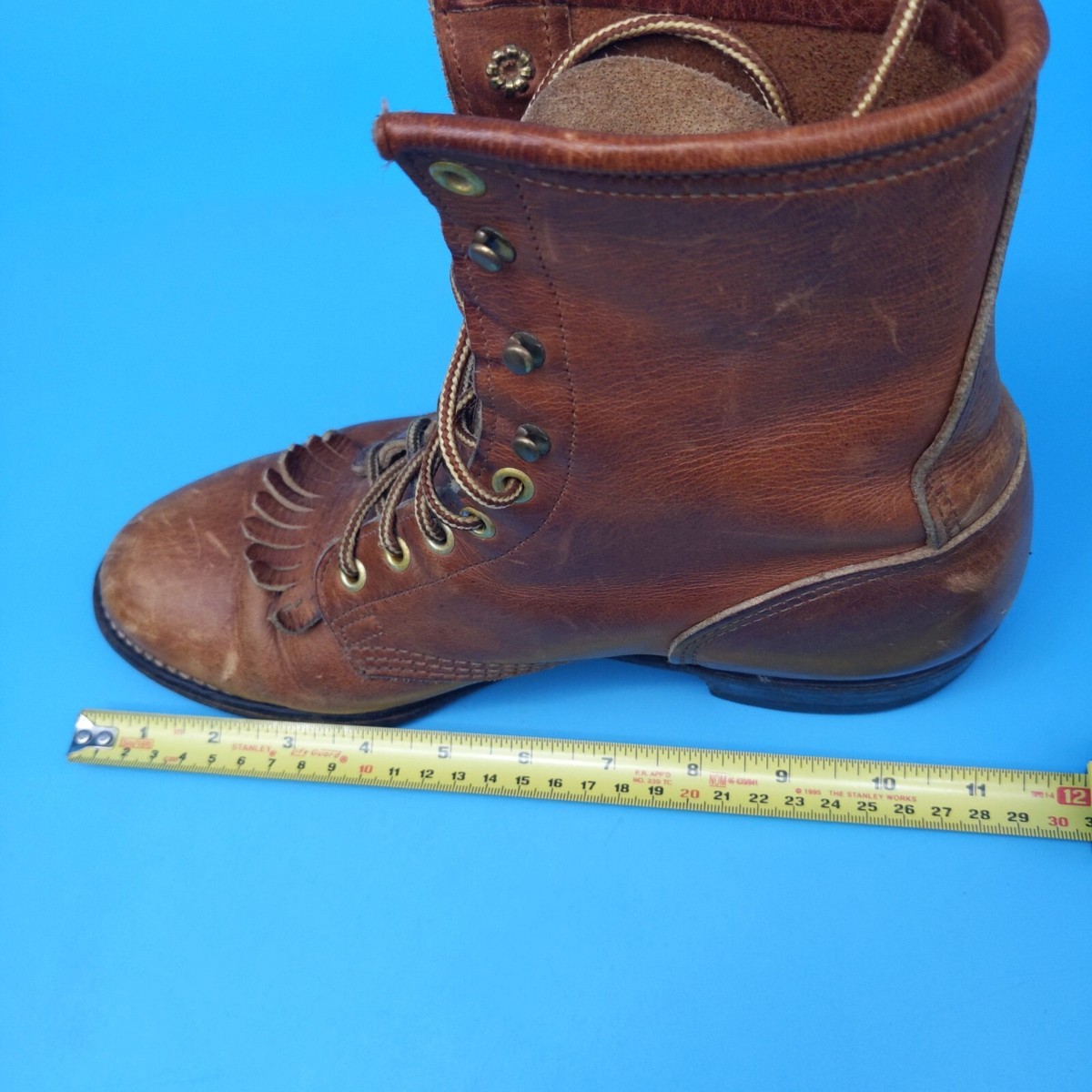 DD Tuff USA High-Quality Brown Leather Lace-Up Roper Boots  display picture 2
