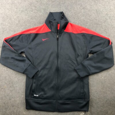 Nike Jacket Womens Large Gray Pink Full Zip Running Hiking Tennis Dri Fit