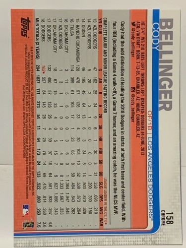 2019 Topps Chrome Baseball - Vet and RC & Rookie Gold Cup 1-204 - You Pick (a166 - Picture 308 of 390