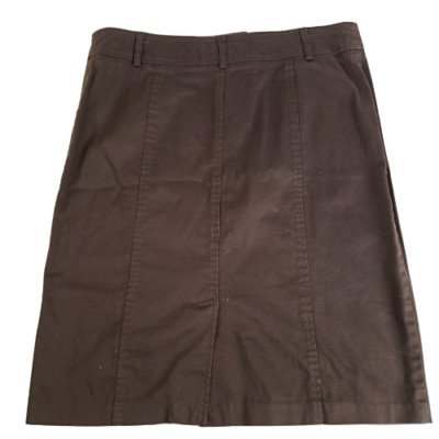 WILL SMITH Womens Brown Cotton Skirt Size 8 Zipper Front 