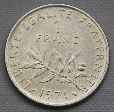 1971 France 1 One Franc Coin | eBay