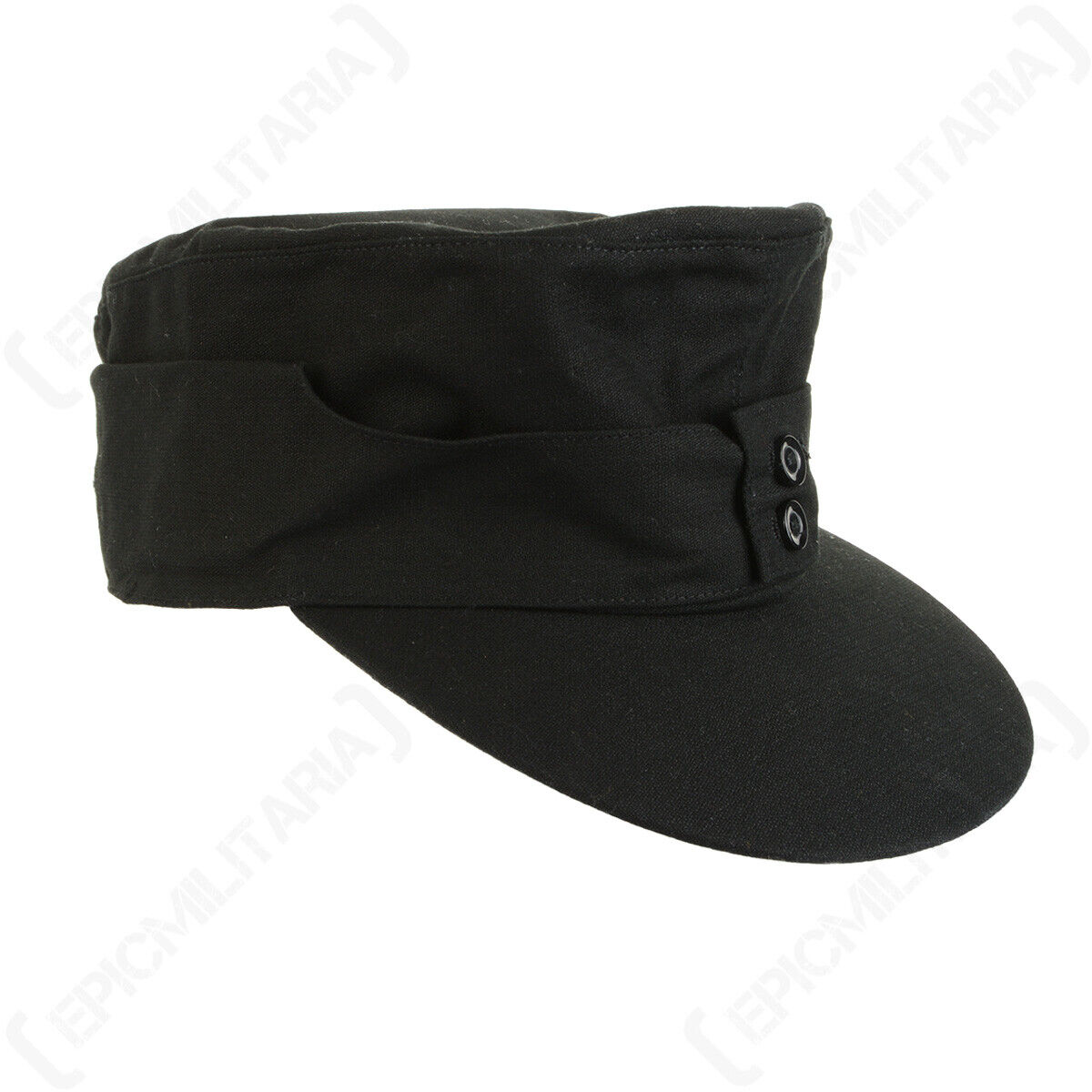 M43 Style Bundeswehr Moleskin Mountain Ski Cap in Black M43 Style Bundeswehr Moleskin Mountain Ski Cap in Black
