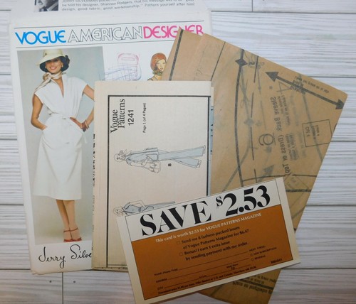 Abito pantalone vintage anni 70 Vogue 1241 designer Jerry Silverman 12 modello cucito - Foto 2 di 6
