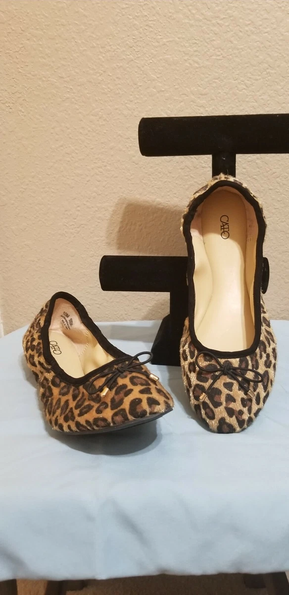 Cato Womens Shoes Sz 10 Leopard Print Flats Slip on. Faux Fur. NWT.