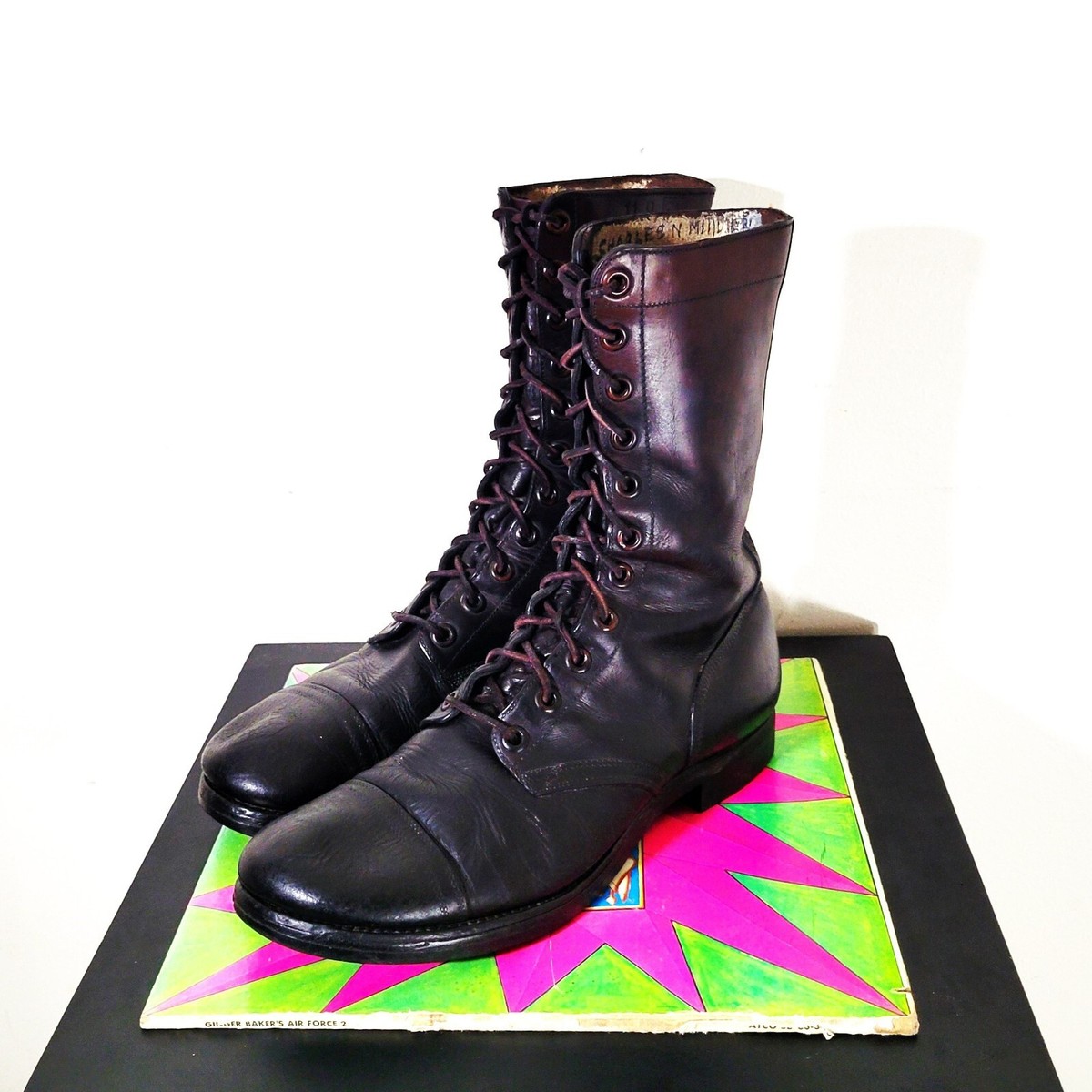 Vintage 50s US Military Leather Combat Boots 1953 Korean War Vintage 50s US Military Leather Combat Boots 1953 Korean War