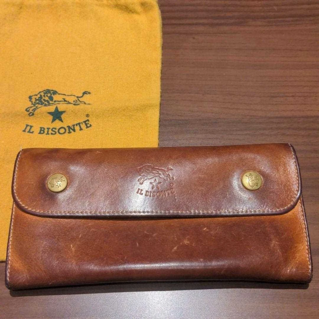 Il Bisonte long wallet cowhide Yakinume women's accessories second hand Japan