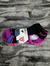 Reebok Low Cut Girls Socks Large 6 Pair Shoe Size 4-10 Pink Black No Show