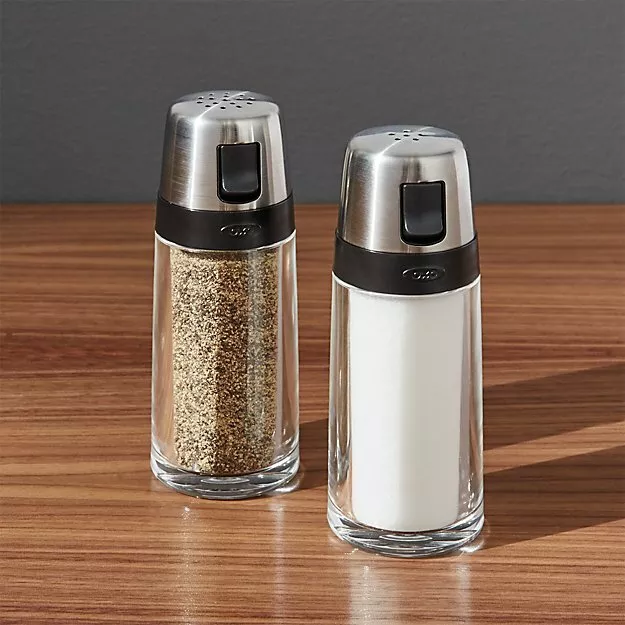 OXO Good Grips Salt and Pepper Shaker Set W/ Pour Spout Hard Plastic