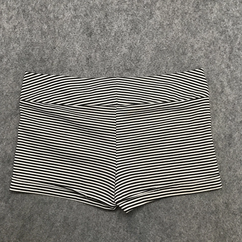 Шорты женские Charlotte Russe размер 12 черные белые в полоску с манжетами эластичные - Изображение 2 из 4