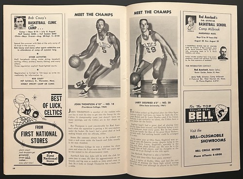 1964-65 Boston Celtics vs Los Angeles Lakers NBA Finals Program & Ticket Stub G5 - Picture 7 of 11