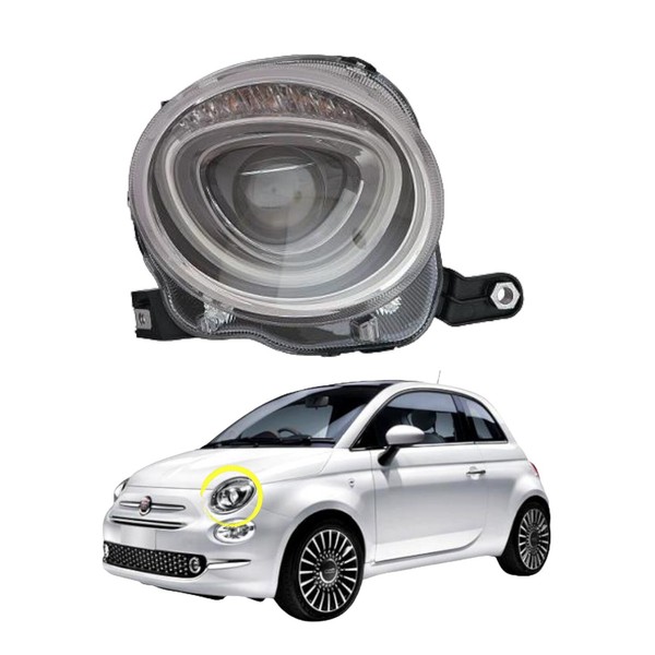 Scheinwerfer Vorderer Linker Blinker Sx H7 Fiat Neue 500 Ab 2015-image
