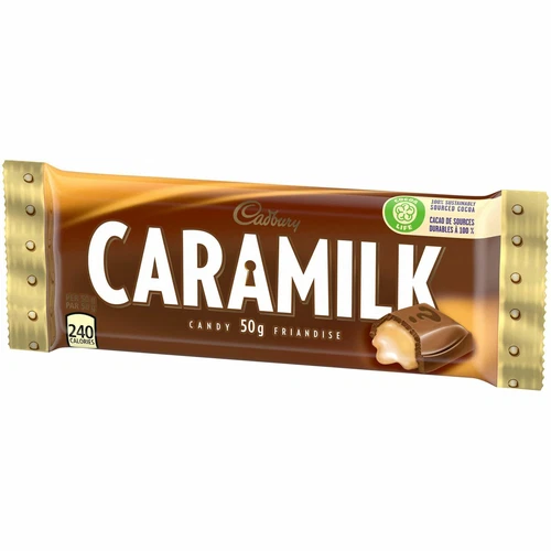 96 full size Cadbury Caramilk Chocolate Bars 50g each
