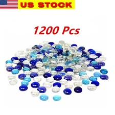 1200 Pcs Mixed Color Glass Gem, Pebbles, Mosaic Tile, Marbles Vase Filler (12LB)
