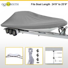 Oceansouth Boat Cover for Ribs fitted with T-Top and Centre Console 24'9" - 25'9