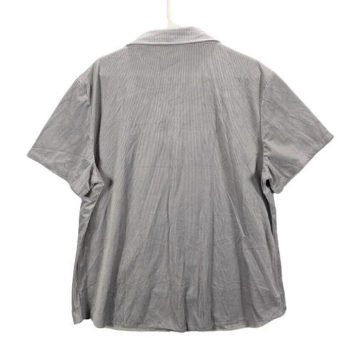 Coofandy Shirt Mens Extra Large Button Up Gray Soft Cotton Ribbed Cuban Bowling - Picture 2 of 8