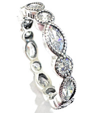 Authentic Pandora Sterling Sliver Alluring Brilliant Marquise Ring  190940CZ-52