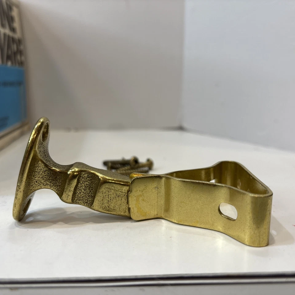 Heavy Duty Door Stop & Holder  Steel W/Bright Brass Finish Wall Mount IVES New - Image 4 of 4