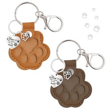 2PCS Fur Keychain Keepsake, Dog Fur Keychain, Pet Hair Dark Brown light Brown