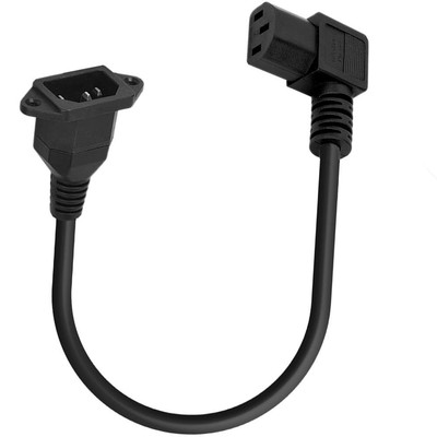 C14 to C13 Panel Mount Power Cable 90 Degree Right IEC 320 C13 Female to C14 ...