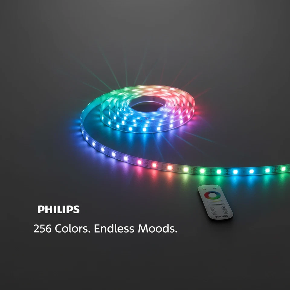 Philips LED Streifen 5m RGBIC+ 24W 1500 Lumen 18 Settings 256 Farben NEU ✅ - Bild 2 von 4