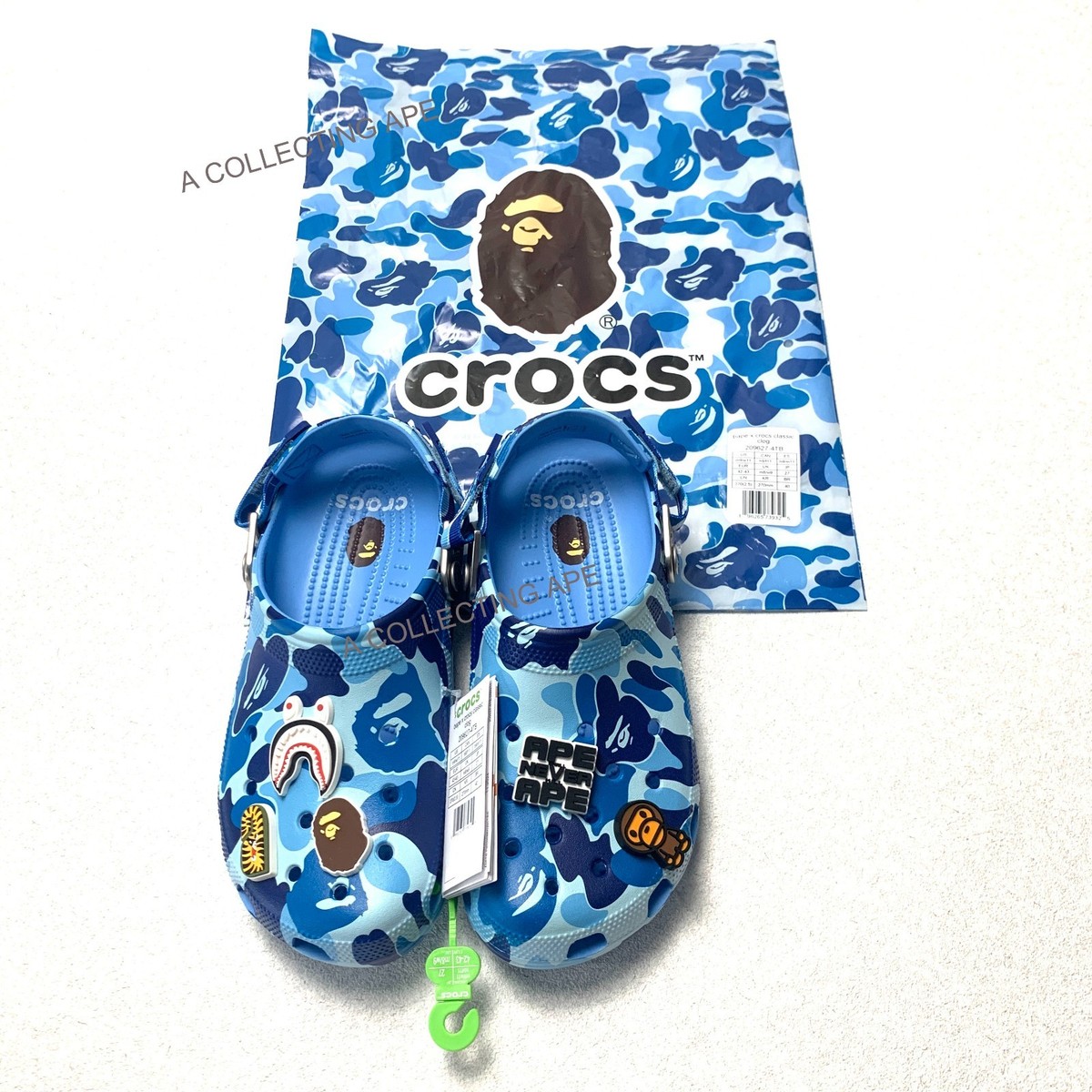 Crocs x BAPE A Bathing Ape Classic Clog Blue Camo Men's US 9