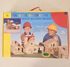 Young Builder Series 7111 Wooden Block Building Construction Set House Windows 