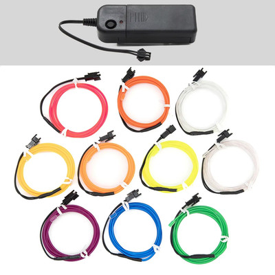 1-10M EL Wire Flexible Neon Light Glow Rope LED Light Tape Waterproof