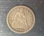 1858 P Silver Seated Liberty Dime U S Coin -  Fine Condition