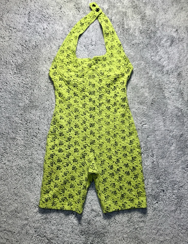 Body Retro Años 80 Neón Halter Cuello Entrenamiento No Tan Normal APRETAR Tejidos Talla M Foto 3 de 4