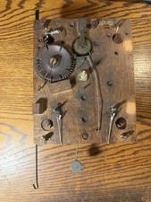 Antique Wooden Clock Movement   Time & Strike...