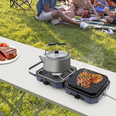 Foldable Camp Stove, 2-Burners Portable Stove for Camping, BBQ