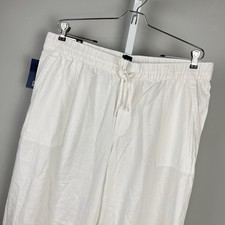 GAP Wide Leg Linen Blend Pants Womens XL Pull On Drawstring Coastal Chic NWT