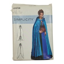 Simplicity R10728 Misses Hooded Cape Costume Sewing Pattern One Size Uncut