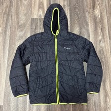 EDDIE BAUER KIDS BOYS DEER HARBOR REVERSIBLE HOODED JACKET SIZE M 10/12 BLACK