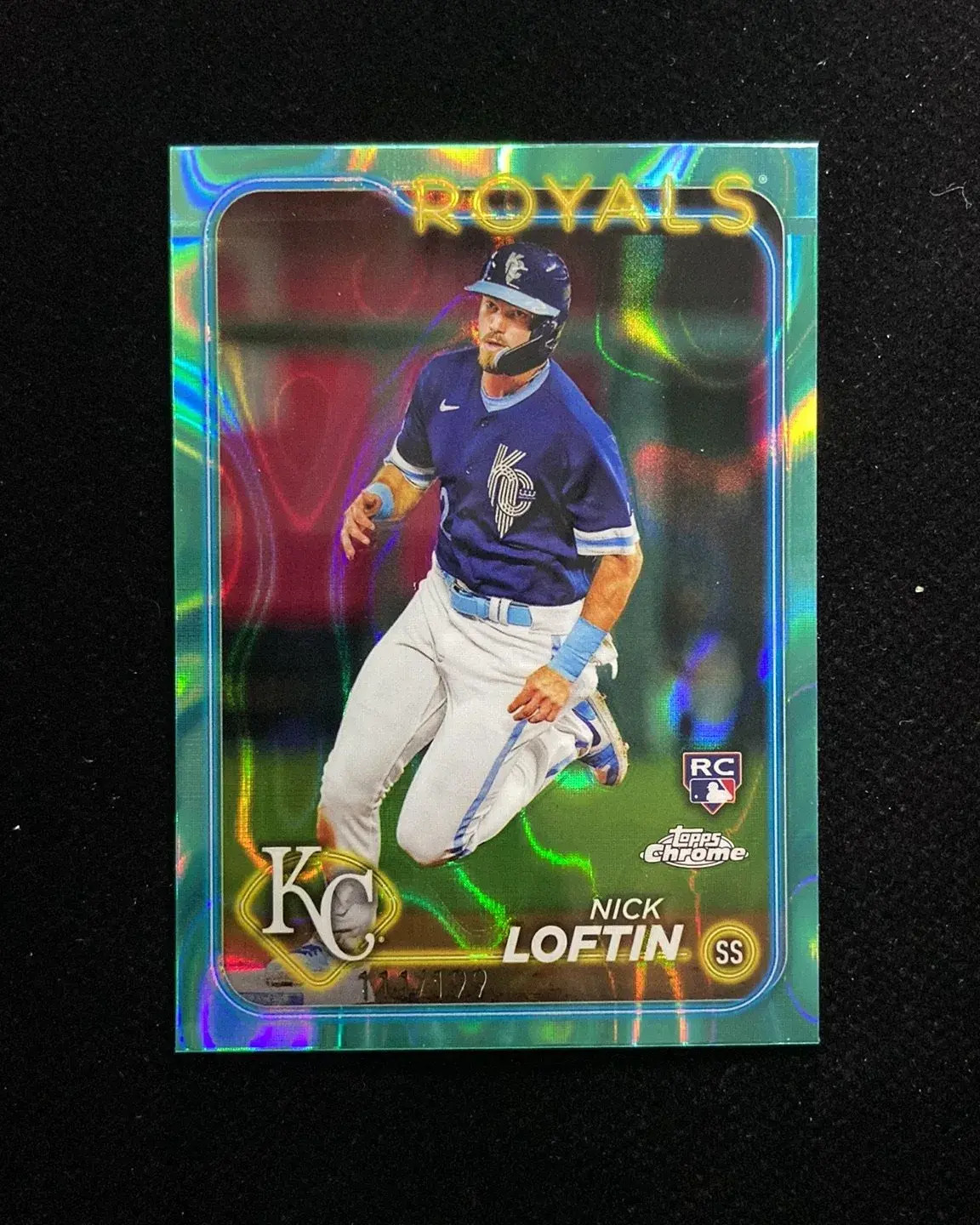 2024 Topps Chrome Aqua Lava #183 Nick Loftin RC Rookie 114/199 Royals ZY