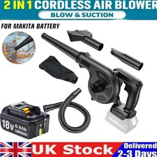 Cordless Air Blower For Makita 18V Battery Dust Leaf Electric Suction Vacuum UK