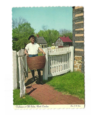 #ad Craftsman at Old Salem NC Vintage postcard unposted $5.95