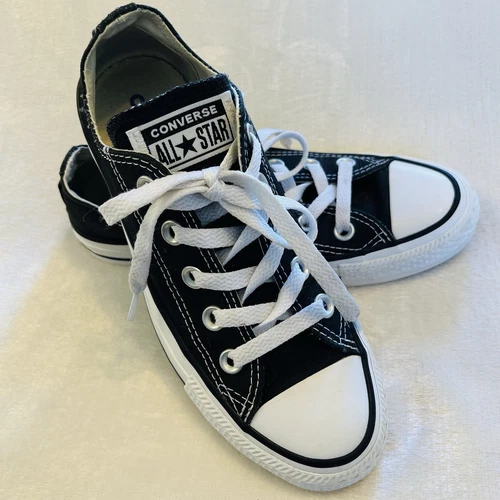 CONVERSE Chuck Taylor All Star Low Nero Bianco Unisex Donna 5 5 Uomo 3 5 PULITE