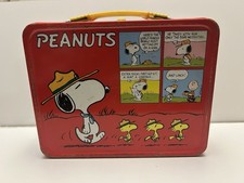 Vintage Peanuts Thermos Metal Lunchbox By Schulz’ Cartoon No Thermos