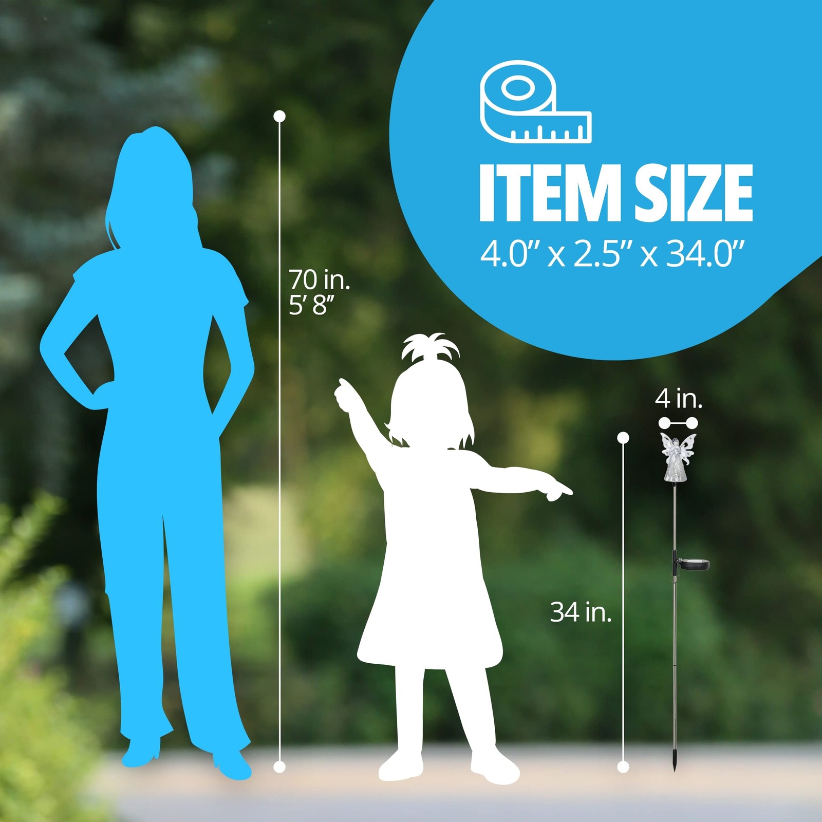 Garden Solar Lights Decorative Angel Garden Stake 12 LEDs Cute Yard and Pathw...